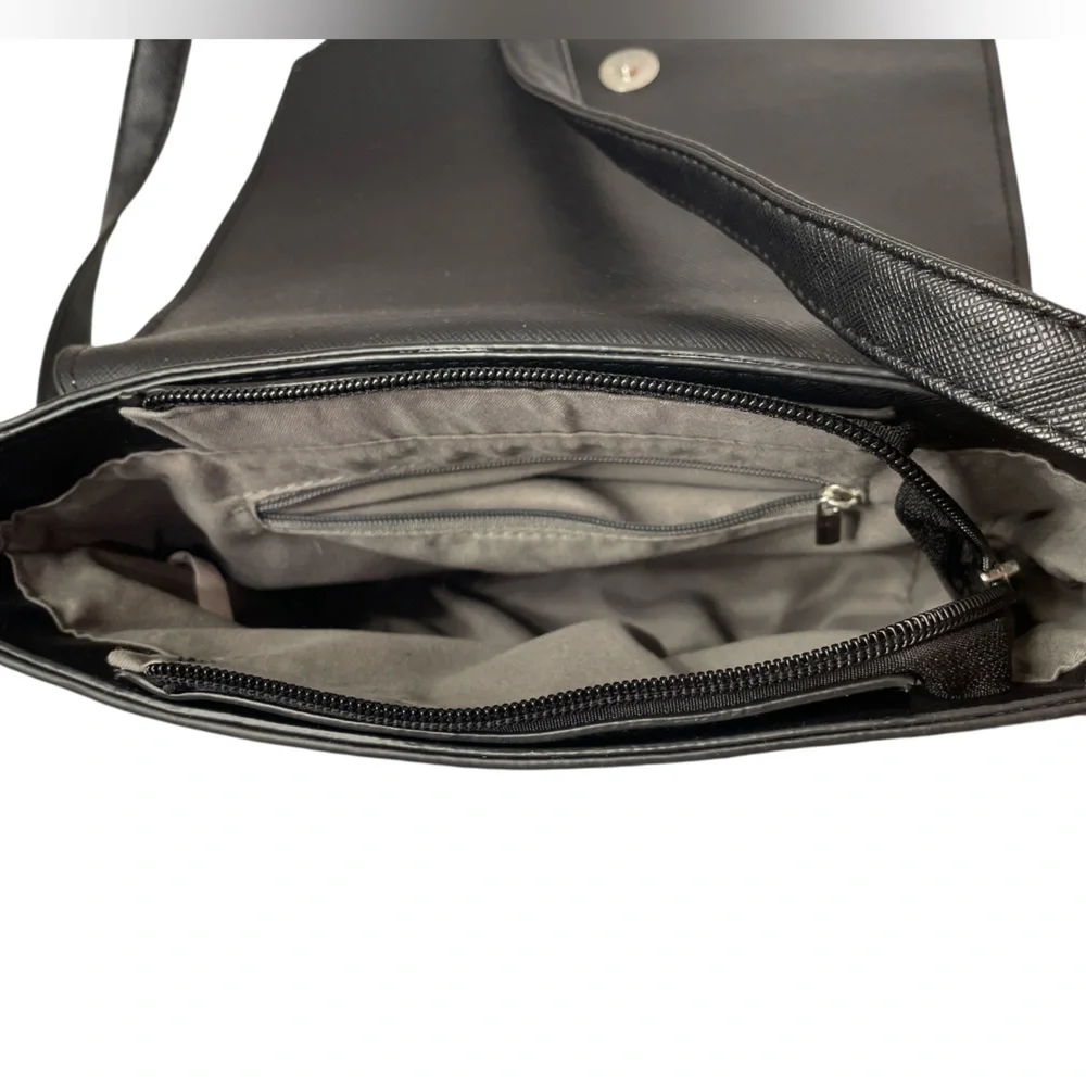 Flamingo Black and White Shoulder or Crossbody Bag with Pink Flamingos
